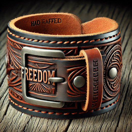 Leather Cuff Bracelet “Freedom”